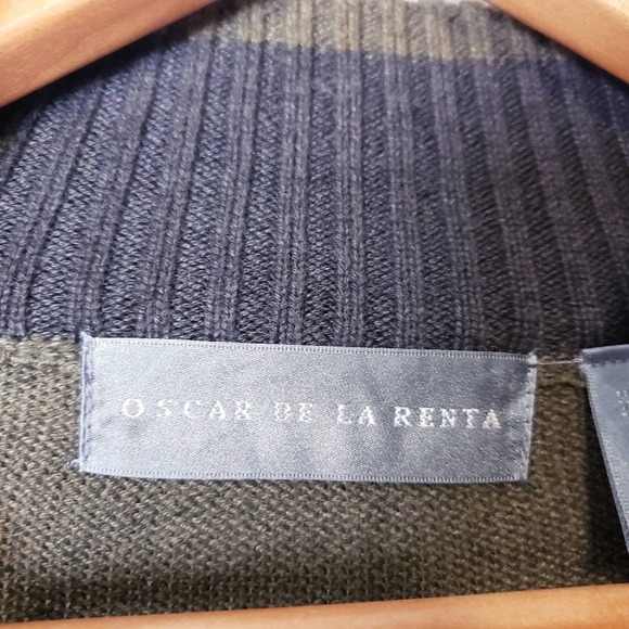 Oscar De La Renta Cotton Blend Knit Zip Sweater - Picture 4 of 13